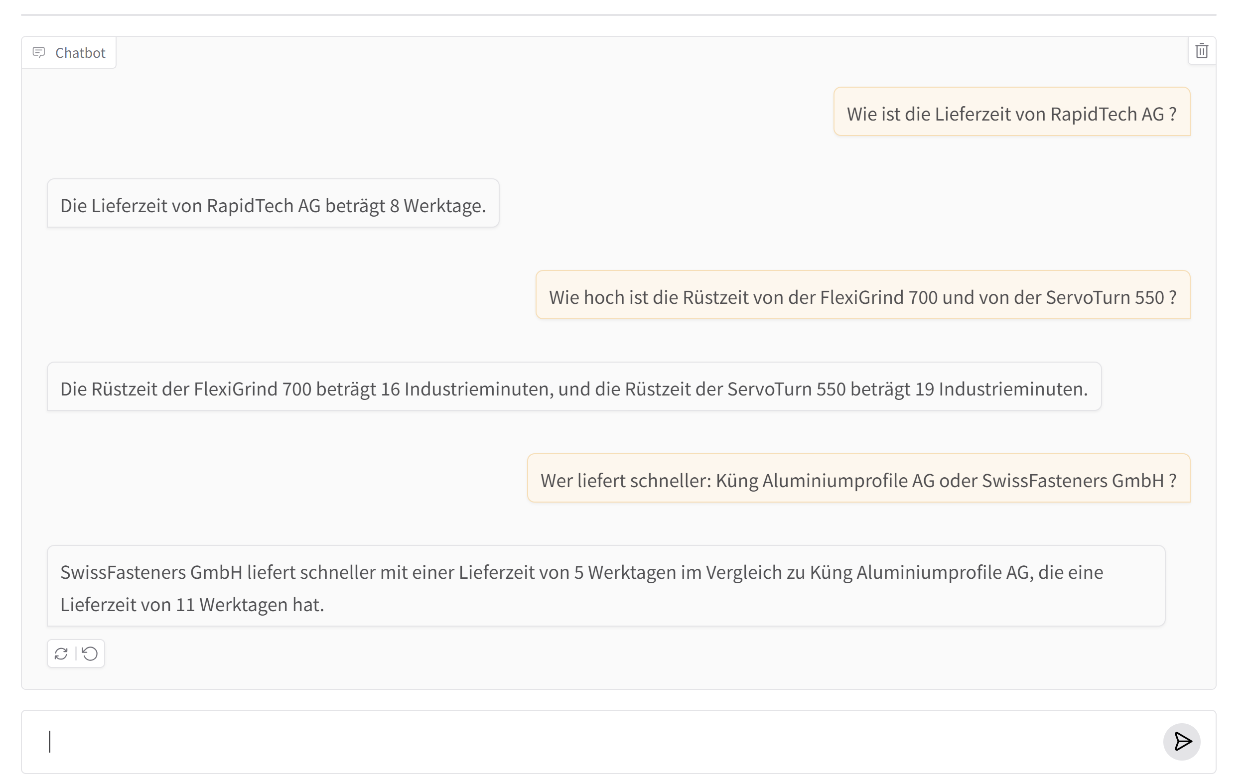 Chat-Demonstration einer Wissensinsel